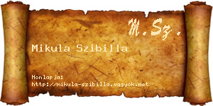 Mikula Szibilla névjegykártya